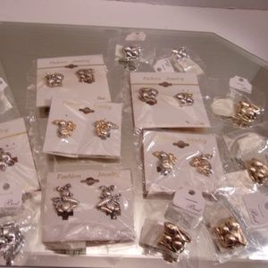 NWT 6 EASTER RABBIT CLIP ON EARRINGS & 8 RABBIT PE